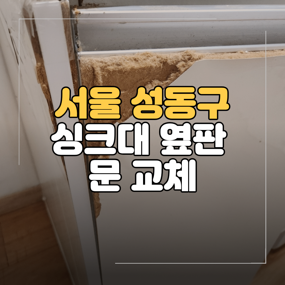 성동구 싱크대 옆판 문 교체 문짝 부분 수리 비용